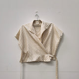 Farah Wrap Top I Silk polka dot