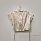 Farah Wrap Top I Silk polka dot