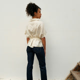 Farah Wrap Top I Silk polka dot