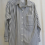 Margaritte Oversize Shirt I Black & White stripe (Regenerative Cotton)