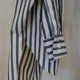 Margaritte Oversize Shirt I Black & White stripe (Regenerative Cotton)