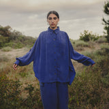 Margaritte Oversize Shirt I Midnight Blue