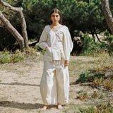 Zarafa Trousers I Ecru Raw Silk