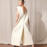 Dede Ecru Silk Jumpsuit