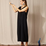 Dede Embroidered Black Cotton Jumpsuit