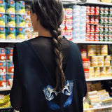 Dede Embroidered Black Cotton Jumpsuit