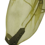 Top cruzado de organza de seda verde Zof