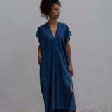 Bibi Dress I Indigo Stripe