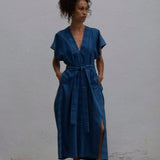 Bibi Dress I Indigo Stripe