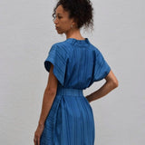 Bibi Dress I Indigo Stripe