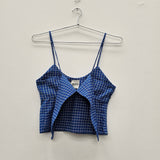 Olivia Top I Blue Cotton Check