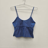 Olivia Top I Blue Cotton Check