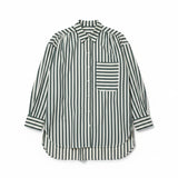 Margaritte Oversize Shirt I Black & White stripe (Regenerative Cotton)