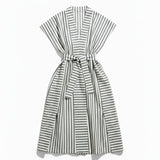 Bibi Dress I Black & White stripe (Regenerative Cotton)