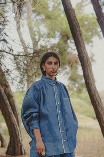 margaritte shirt i indigo hemp