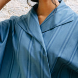 Farah Wrap Top I Indigo Stripe