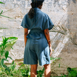 Farah Wrap Top I Indigo Stripe