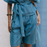 Ghada Shorts I Indigostreifen