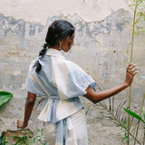 Farah Wickeltop | Indigo-Streifen