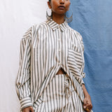 Zarafa Trousers I Black & White stripe (Regenerative Cotton)