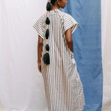 Bibi Dress I Black & White stripe (Regenerative Cotton)