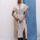 Bibi Dress I Black & White stripe (Regenerative Cotton)
