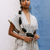 Bibi Dress I Black & White stripe (Regenerative Cotton)