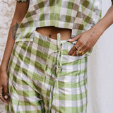 Zarafa Trousers I Vintage Gingham Silk