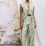 Zarafa Trousers I Vintage Gingham Silk