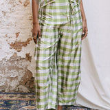 Zarafa Trousers I Vintage Gingham Silk
