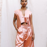 Freya Top I Antique Pink Silk