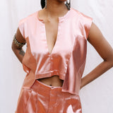 Freya Top I Antique Pink Silk